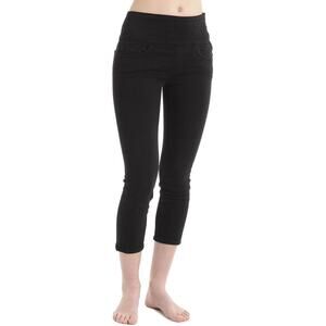 Spanx The Signature Capri Cut Pants Mid Rise Pull On Basic Black Womens Size 27